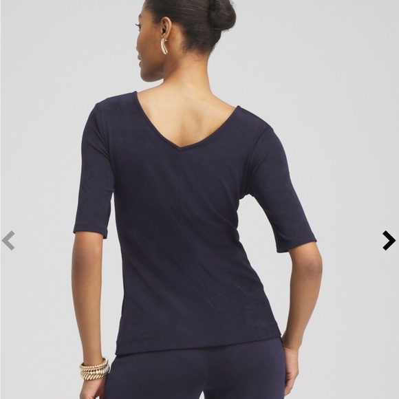 Travelers Double V-Neck Top - India Ink Color - Picture 2 of 4